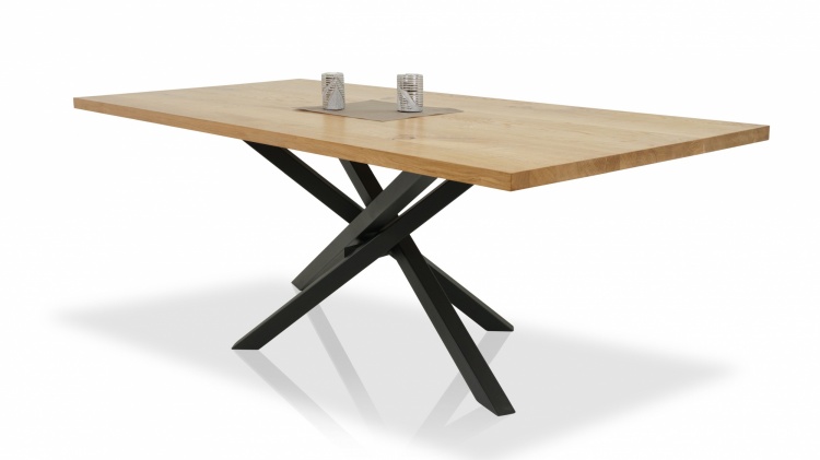 Stół DESI z drewna dębowego na metalowych nogach
