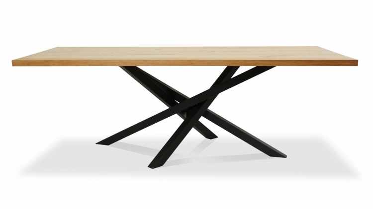 Stół DESI z drewna dębowego na metalowych nogach